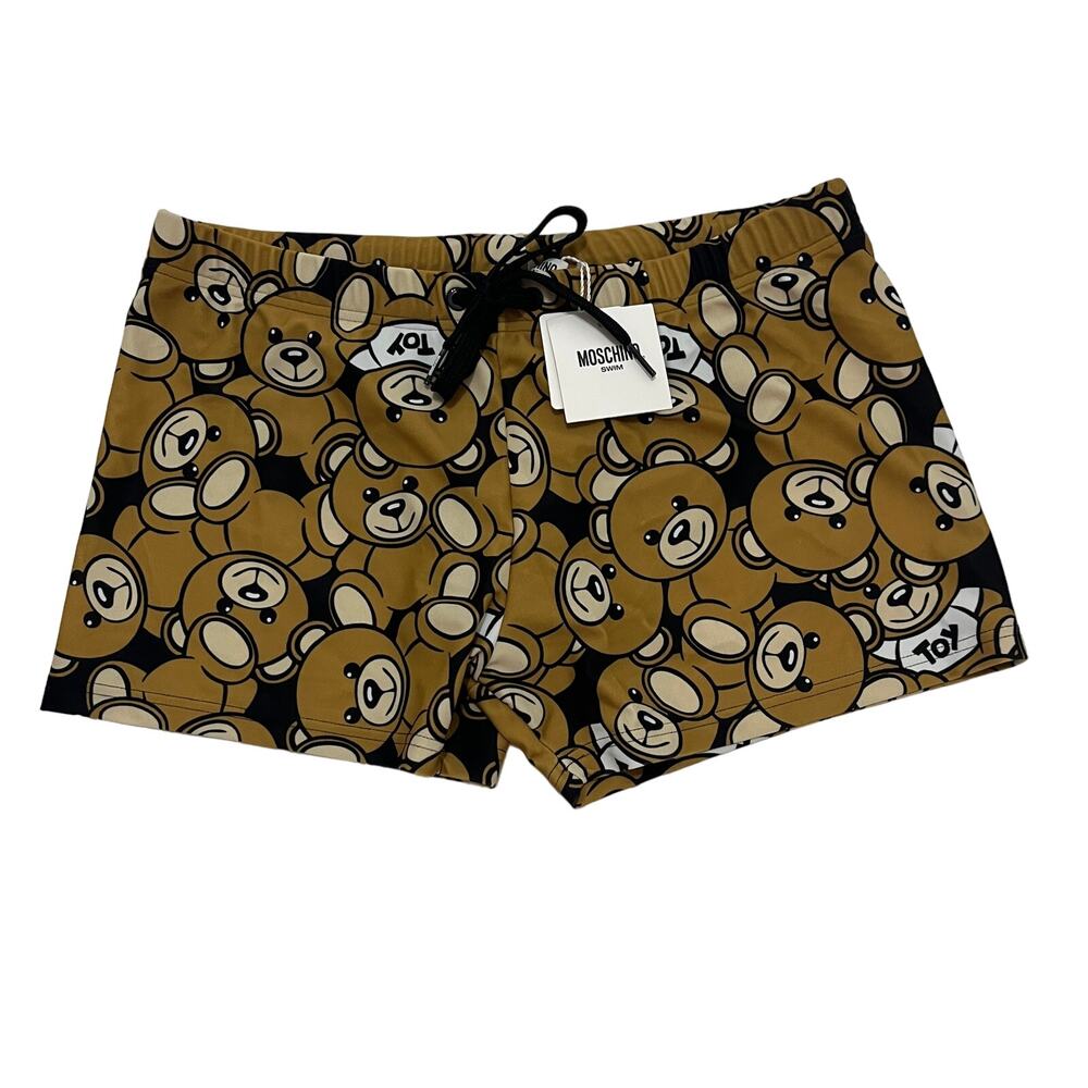 6-50 MOSCHINO Men's NWT Teddy Bear Swim Trunks Size 48/US32/M